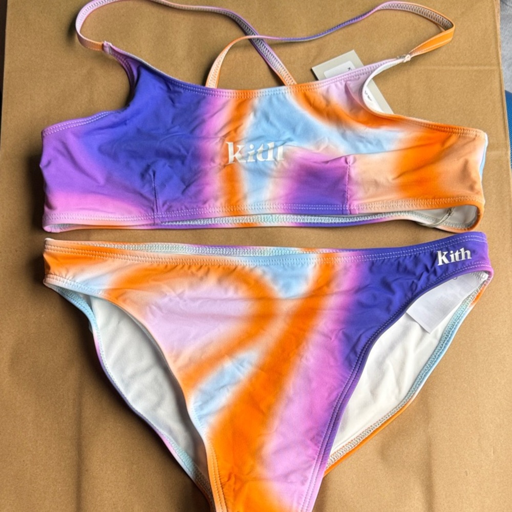 Kith Kids Tie-Dye One-Piece Style Swim Set - Purple/Orange/Blue